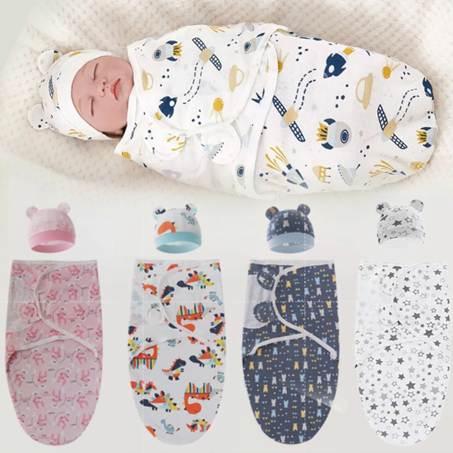 80Cm Baby Swaddle Blanket Simple Sleeping Bag Wrap Adjustable Wrap Baby Newborn Swaddle Cloth Boys Girls Swaddle Cloths