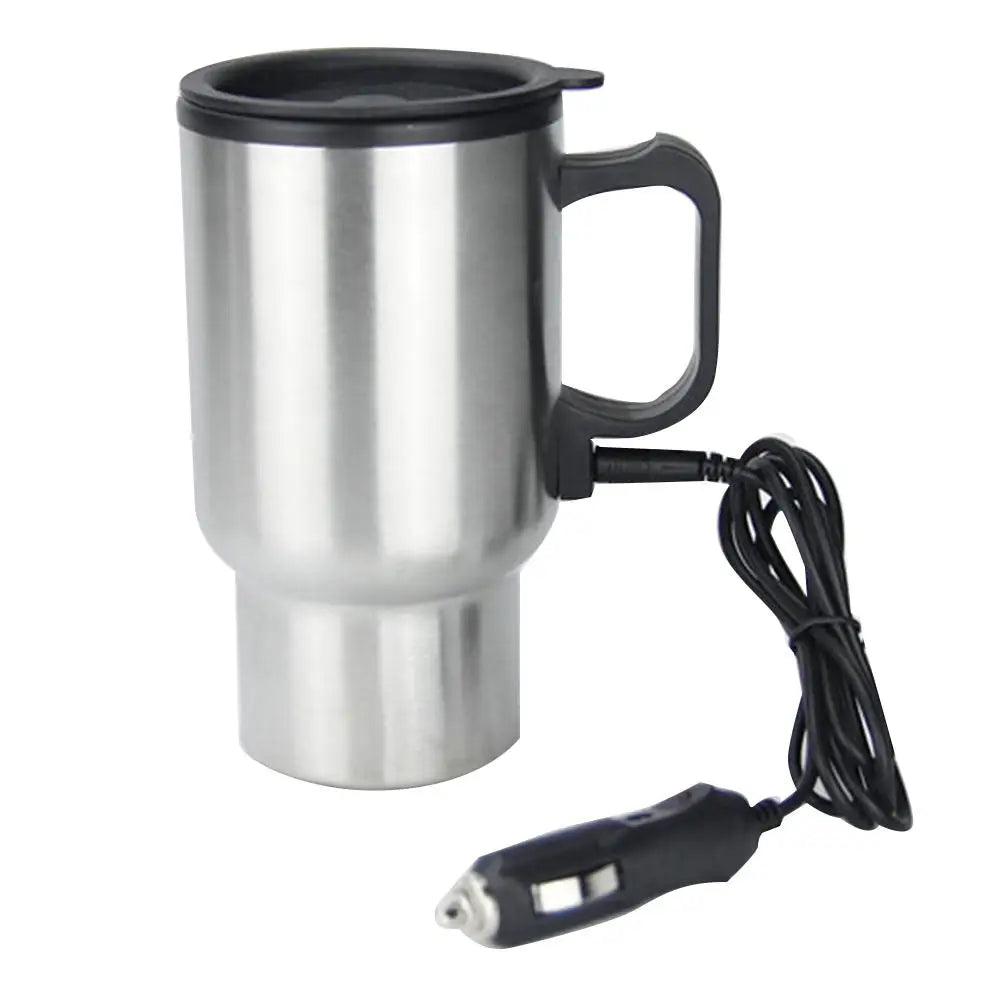 1/2PCS 450Ml Steel Vehicle Heating Cup Electric Heating Car Kettle Coffee Heated Mug USB Heating Car Coffee Mug Thermos Cup