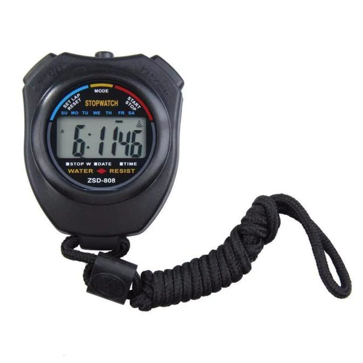 2PCS SET Digital Stopwatch Sports Counter Chronograph Date Timer Odometer Watch