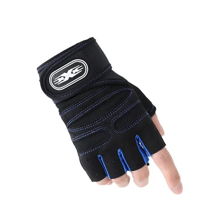 Men Gym Gloves Weightlifting Bodybuilding Training Fitness Fingerless Gloves Half Finger Cycling Gloves Non-Slip Wrist Support