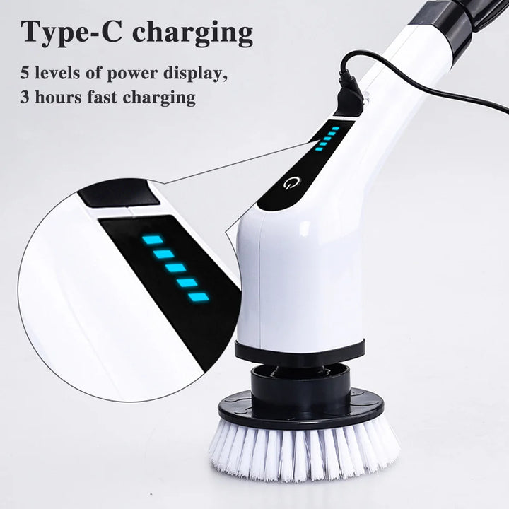 7 in 1 Electric Cleaning Brush Rotating for Kitchen Windows Cleaner Floor Mop Bathroom Toilet Electric Brush Machine Car Polish