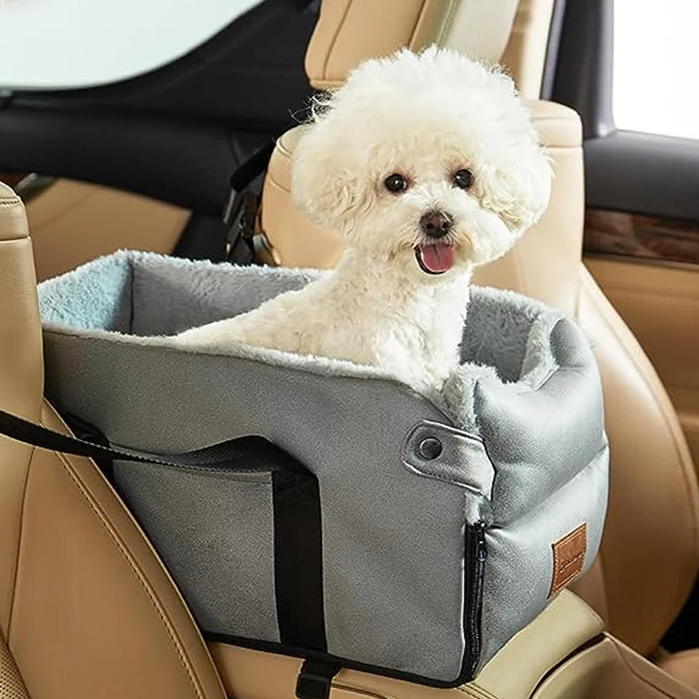 Travelpaws 2-In-1 Dog Car Seat Console Carrier, Dog Car Seats for Small Dogs, Dog Car Seat Console
