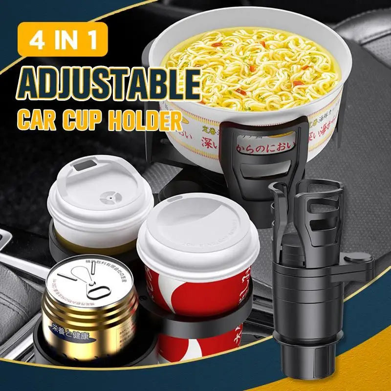 4 in 1 Car Cup Holder 360 Degree Rotating Water Vehicle Mounted No-Slip Cup Holder Multifunctional Dual Holder Auto Accessories