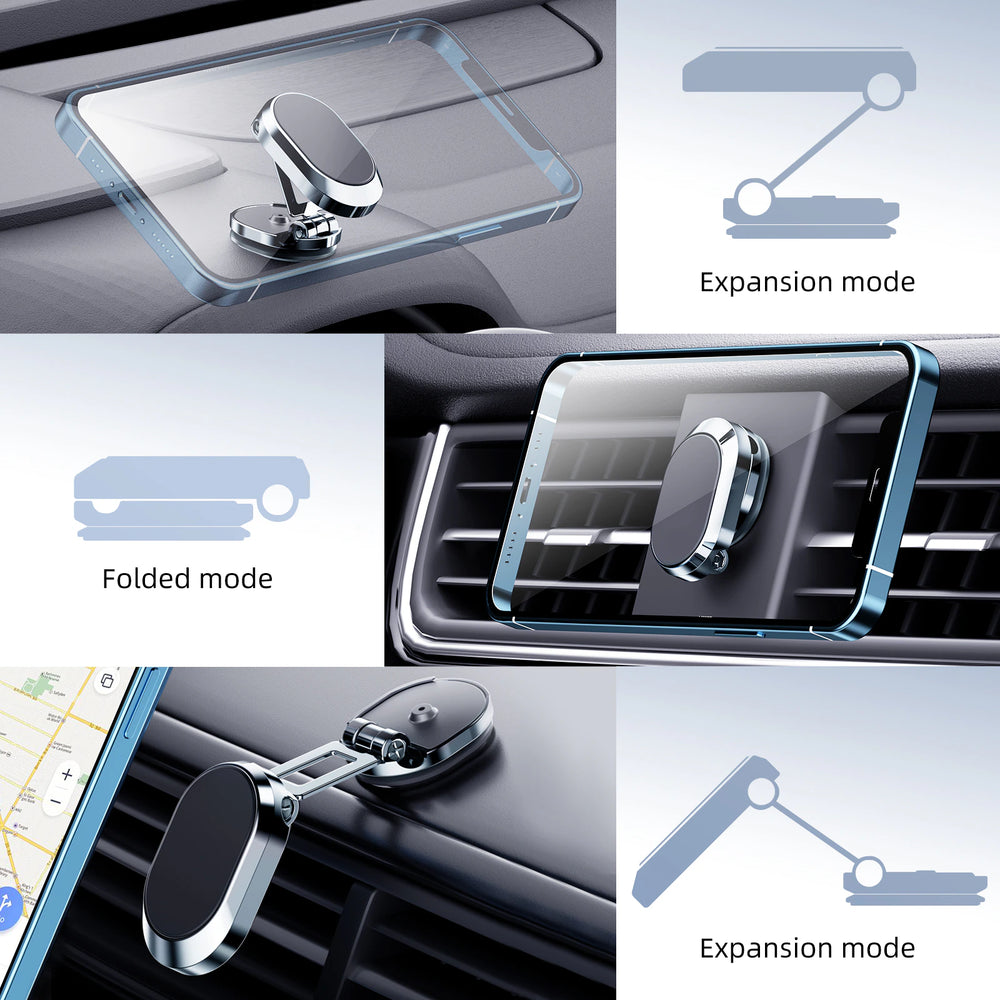 Magnetic Car Phone Holder Magnet Phone Bracket Foldable Dashboard Stand 360-Degree Rotatable Navigation Holder Car Accessories