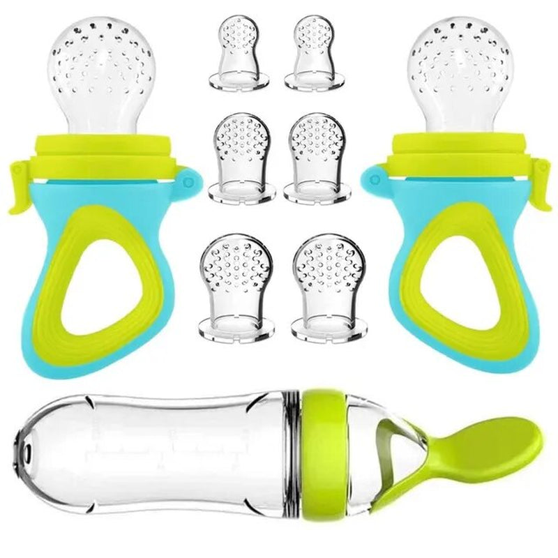 Squeezing Feeding Bottle Cup Silicone Newborn Baby Pacifier Training Rice Spoon Infant Cereal Food Supplement Feeder Tableware