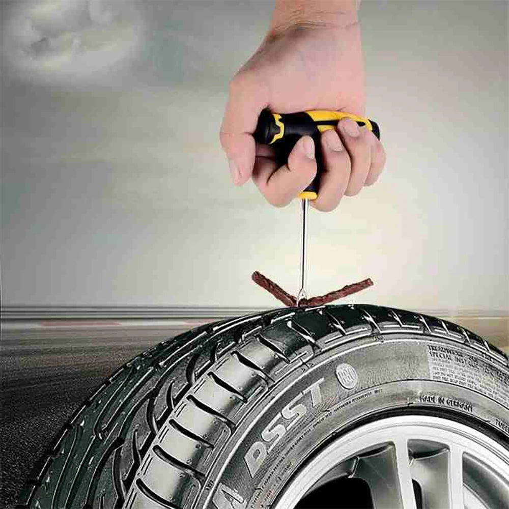 Car Tire Repair Kit Studding Tool with Rubber Strips Tool Puncture Plug Tool Set Glue Free Auto Motorcycle Repair Tire Film Nail