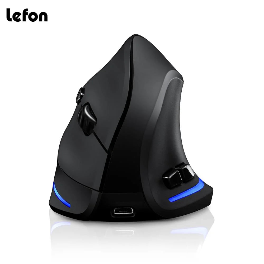 Wireless Vertical Mouse Ergonomic Optical Mouse USB Rechargeable Mice 2400DPI for PC Gaming Windows Mac Laptop PUBG LOL