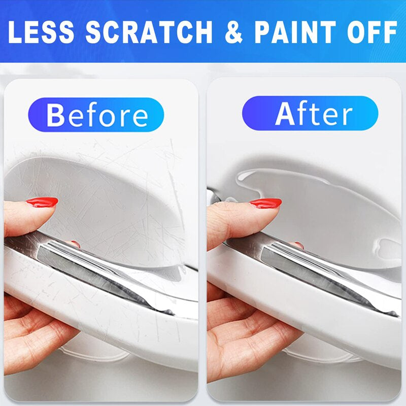 Car Door Handle Bowl Scratch Protective Invisible Transparent Stickers Silicon Rearview Mirror Anti-Collision Protection Strip