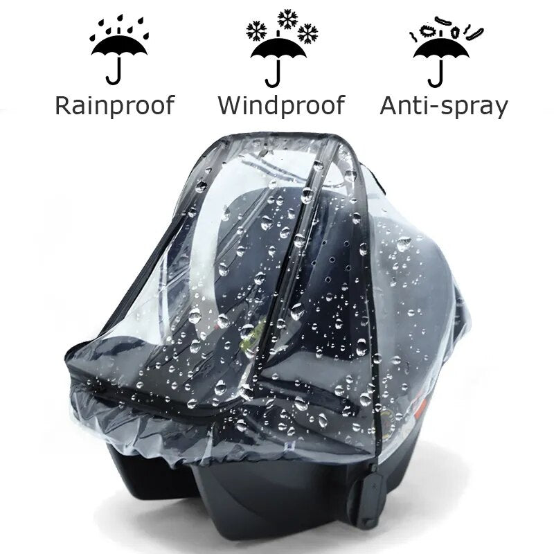 Baby Safety Seat Rain Cover Transparent EVA Baby Out Stroller Baby Carriage Rain Cover Dust Cover Rain Cover