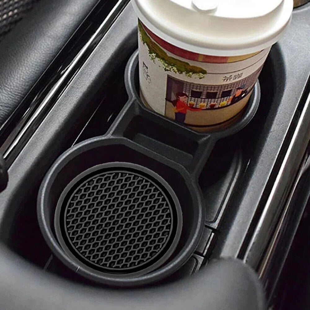 2Pcs Car Cup Holder Anti-Slip Coasters Premium PVC Car Coasters Universal Fits Perfectly for Most Cup Car Interior Accessories