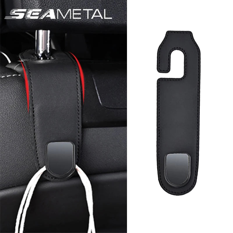 Car Seat Headrest Hook Universal Hidden Car Hook Suede Metal Hanging Hooks Interior Seat Back Hanger Hook Accessories