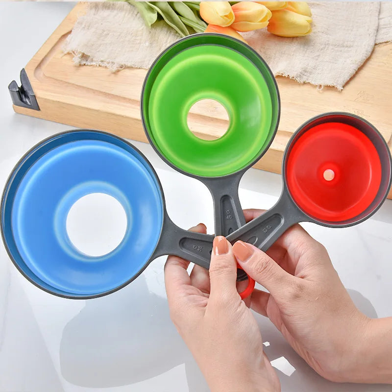 3Pcs/Set Kitchen Funnel Canning for Filling Bottles Jam with 3 Sizes Transfer Mason Jar Liquid Powder Home Wide Mouth