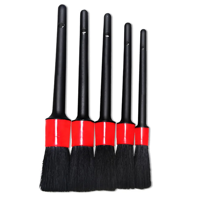 Car Detailing Brush Set, Soft Boar Hair Auto Detailing Cleaning Kit, Perfect for Automotive Car Duster,Wheels,Dashboard,Interior