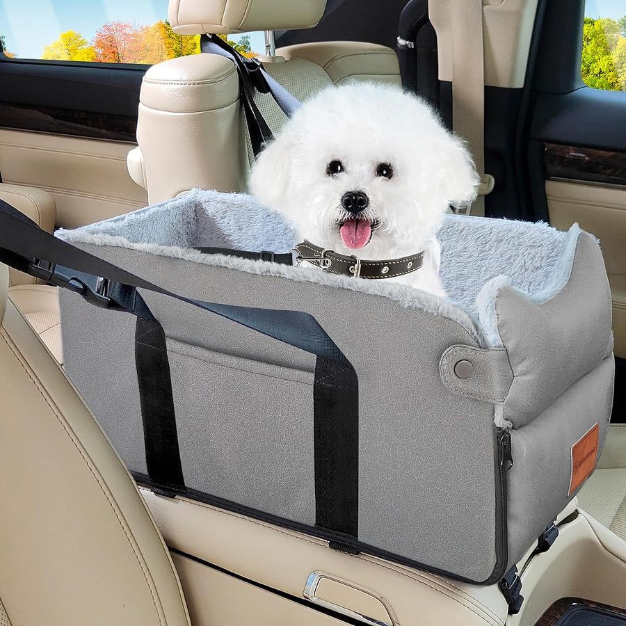Travelpaws 2-In-1 Dog Car Seat Console Carrier, Dog Car Seats for Small Dogs, Dog Car Seat Console