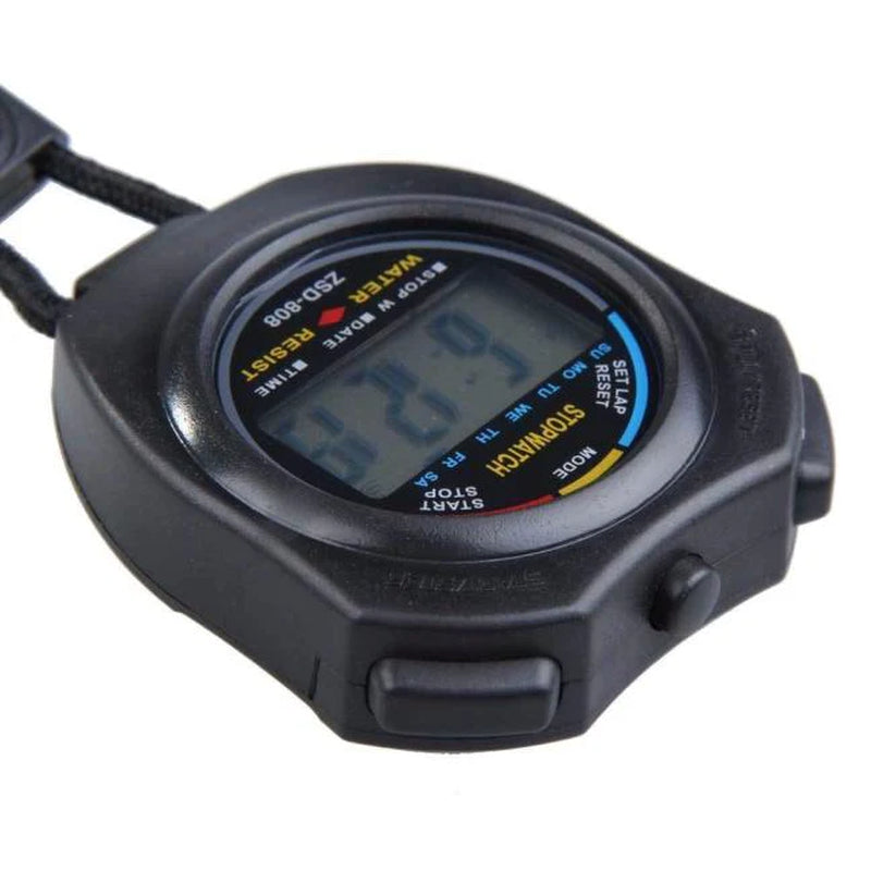 2PCS SET Digital Stopwatch Sports Counter Chronograph Date Timer Odometer Watch